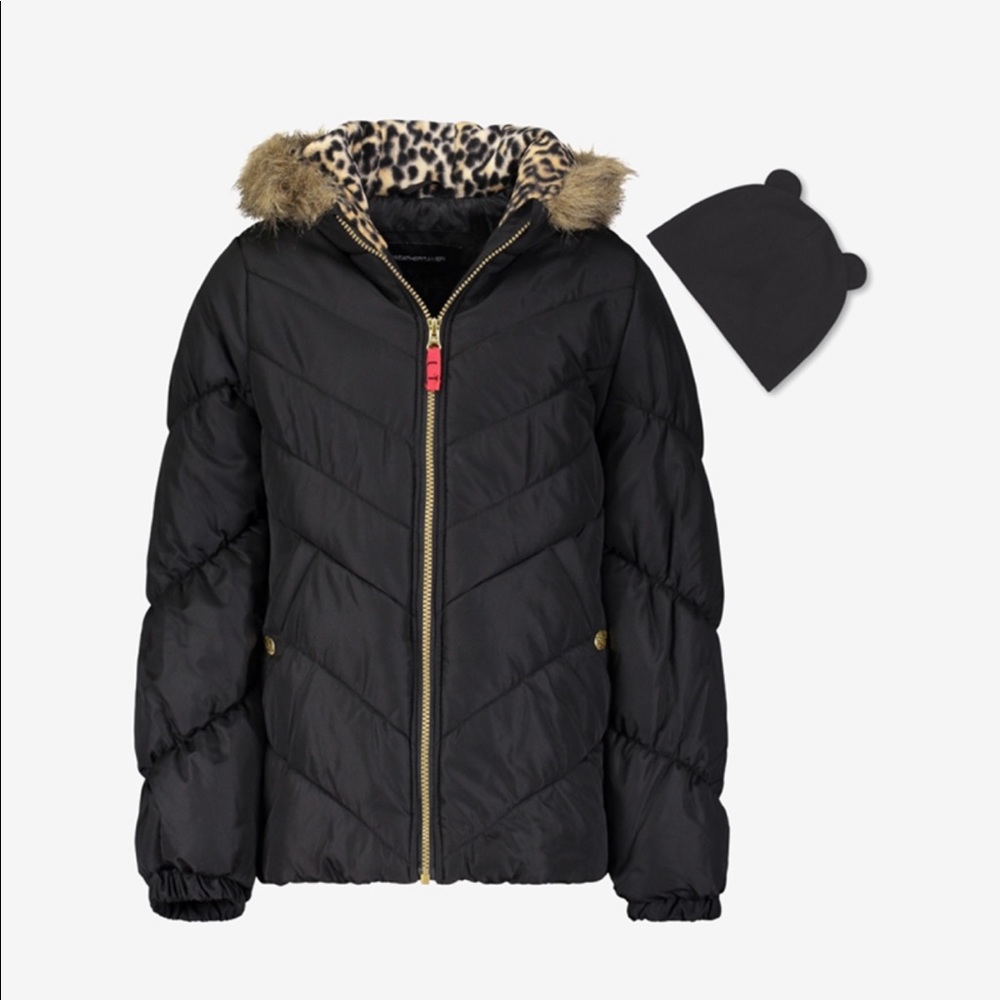 Weathertamer Big Girls Puffer Coat with Hat, Set of 2